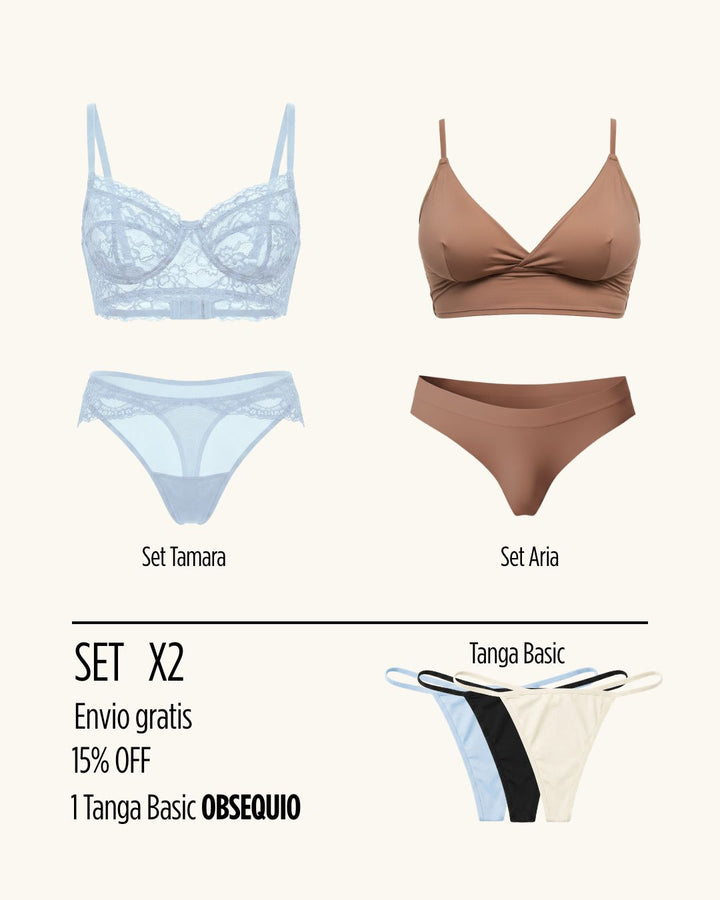 Combo Set x2 + Tanga basic obsequio + Envio gratis