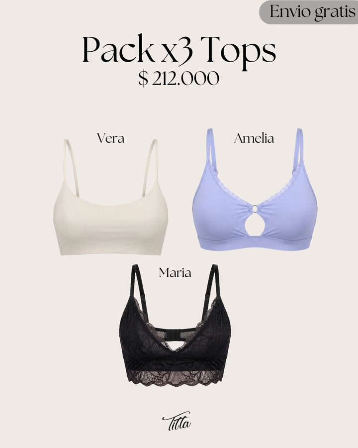Pack x 3 Tops sin Varillas + Envio gratis