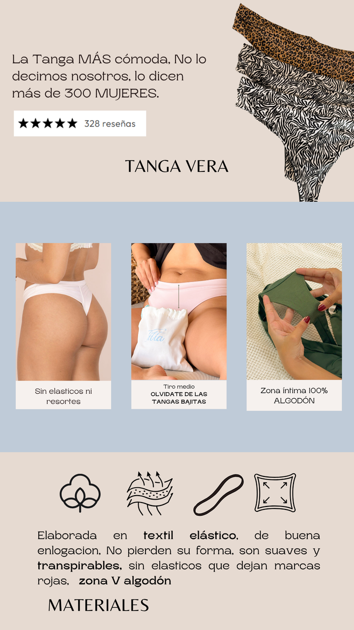 Tanga Vera - sin elásticos ni resortes
