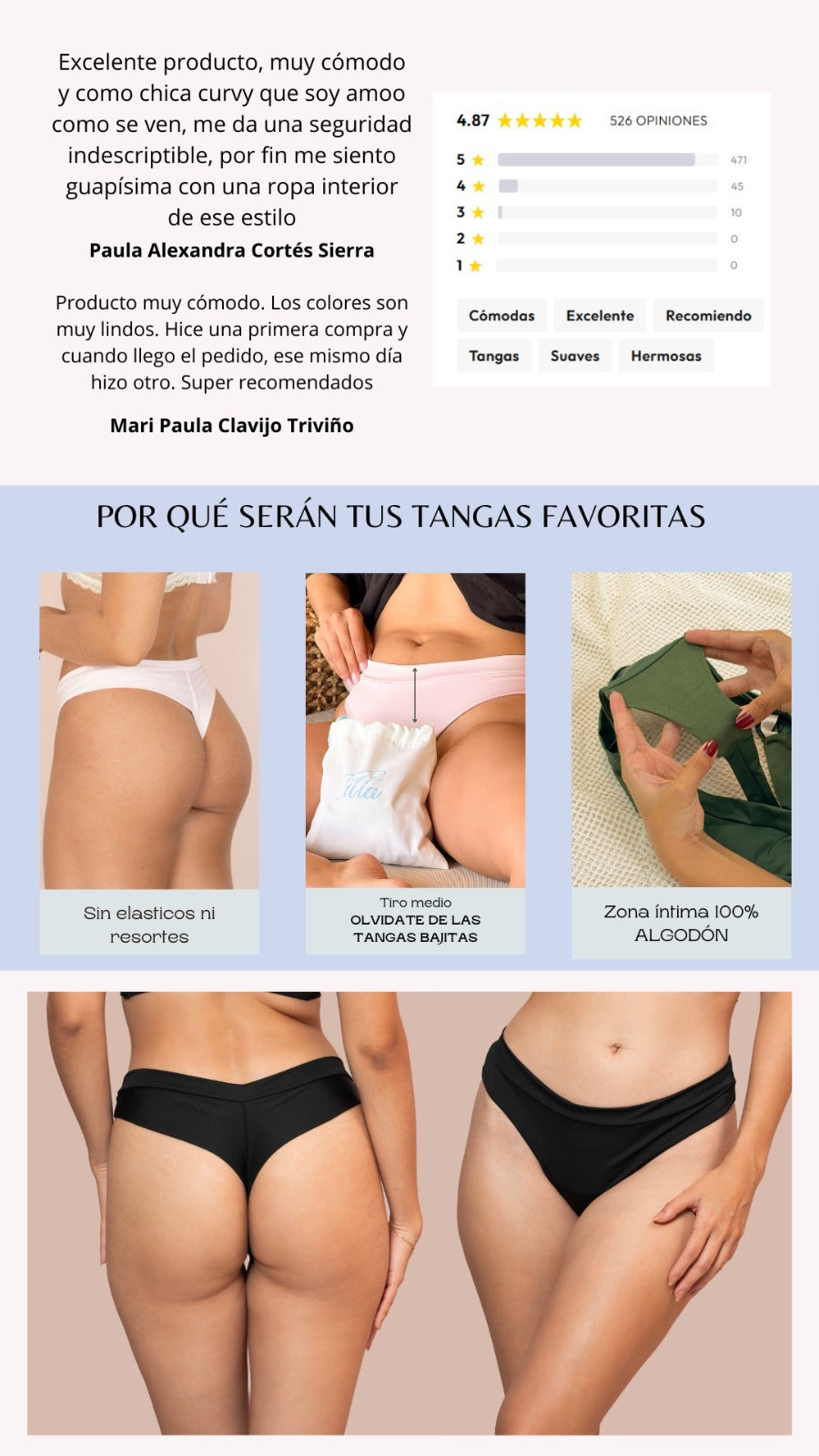 Tanga Vera - sin elásticos ni resortes