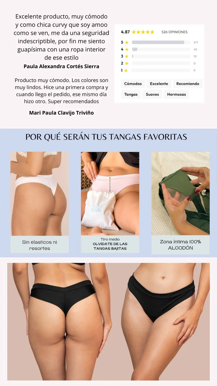 Tanga Vera - sin elásticos ni resortes