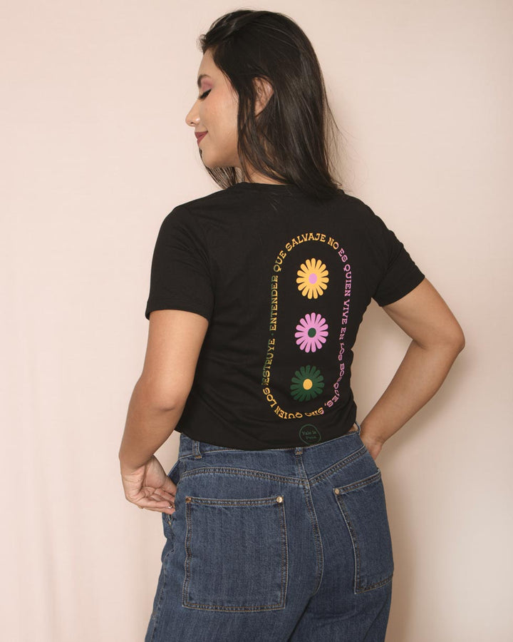 camiseta negra para mujer